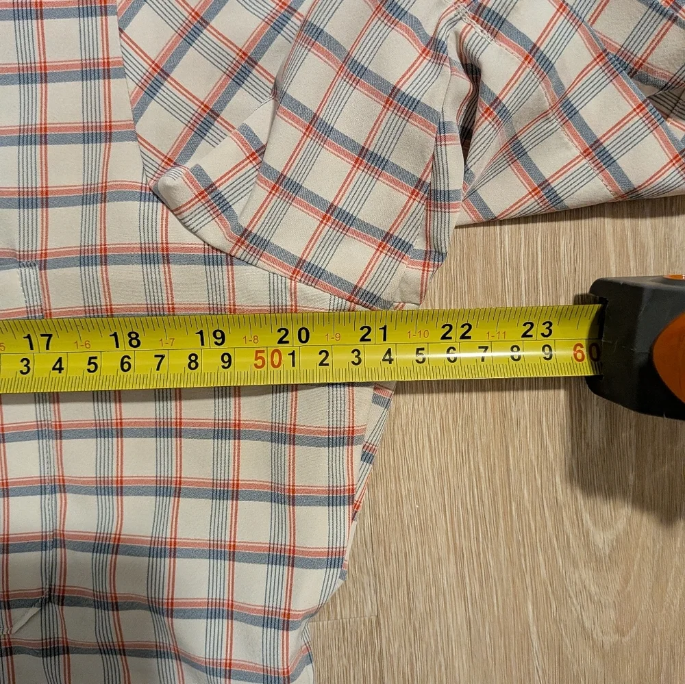 Mizzen+Main Leeward Shirt Men's Medium Trim Fit  Plaid Short Sleeve Stretch